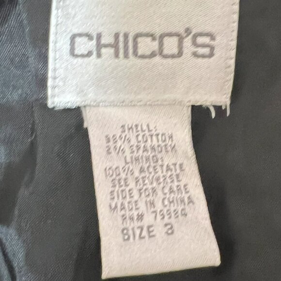 #162 Chico's Red Black White Zip Dress Jacket Size 3 (16) - Picture 5 of 6